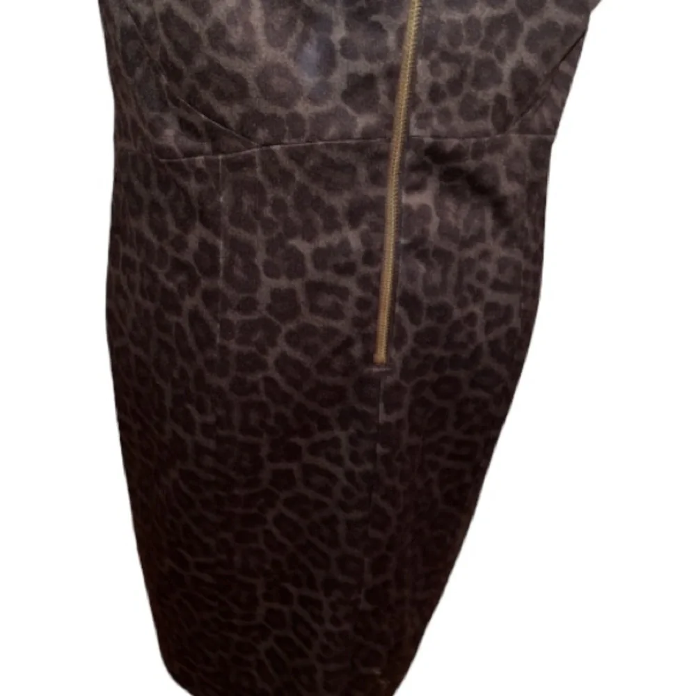 Micheal Kors  size  14  brown leopard print sleeveless Midi dress back zip